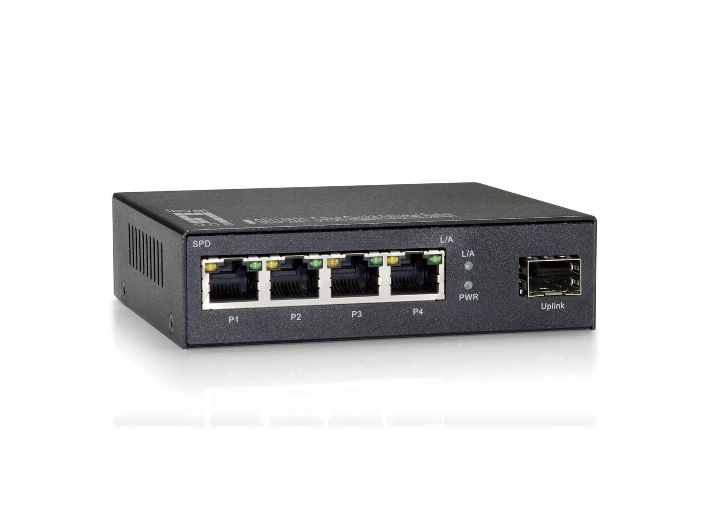 LevelOne GEU-0521 - 5-port gigabit switch med 1 x SFP billede