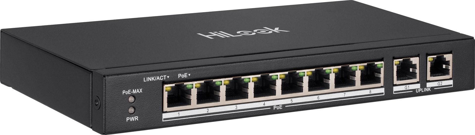HiLook NS-0310P-60 - 8-port PoE switch med 2 uplink