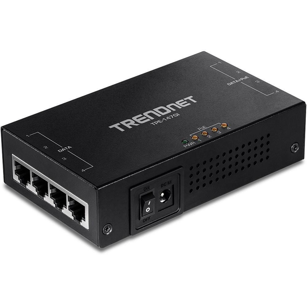 TRENDnet TPE-147GI PoE-injektor 65 W - 4-port billede