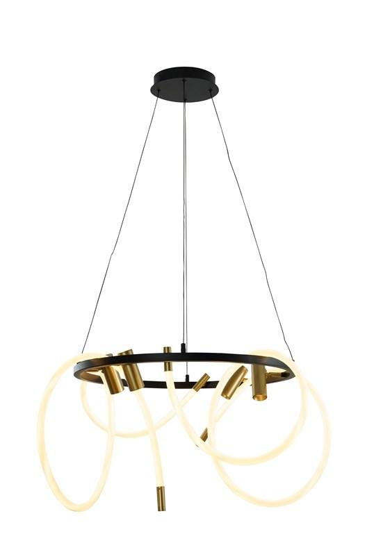 Loftpendel LED - Tigris Coil 4000K, guld/sort