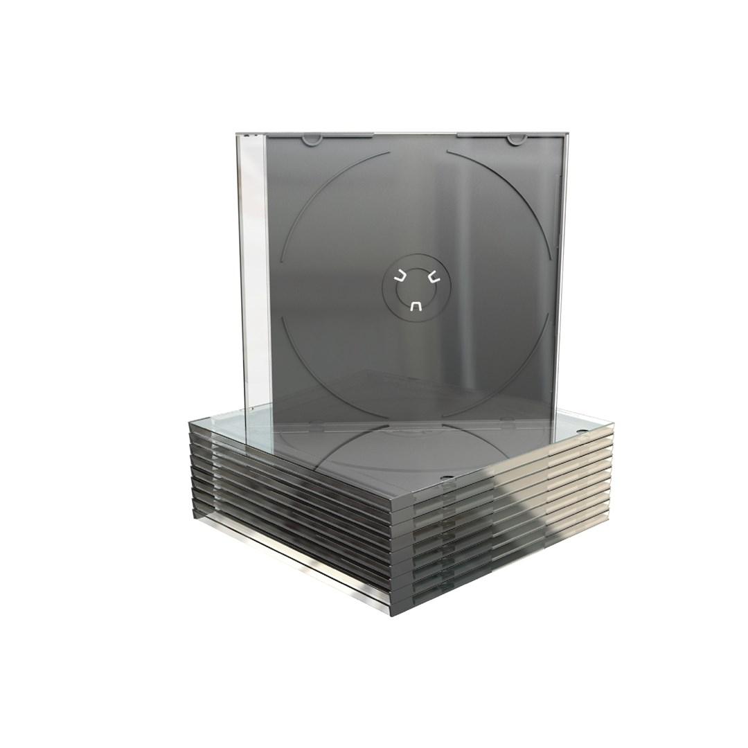 Jewel case til optiske diske - 1 CD/DVD, sort/transparent (BOX21) billede