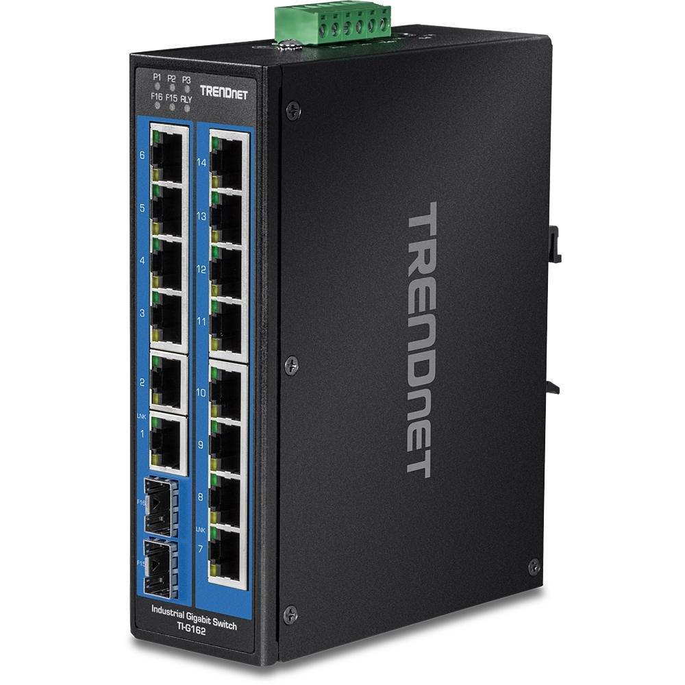 TRENDnet TI-G162 industrielt Gigabit switch - 14x 10/100/1000 + 2x SFP billede
