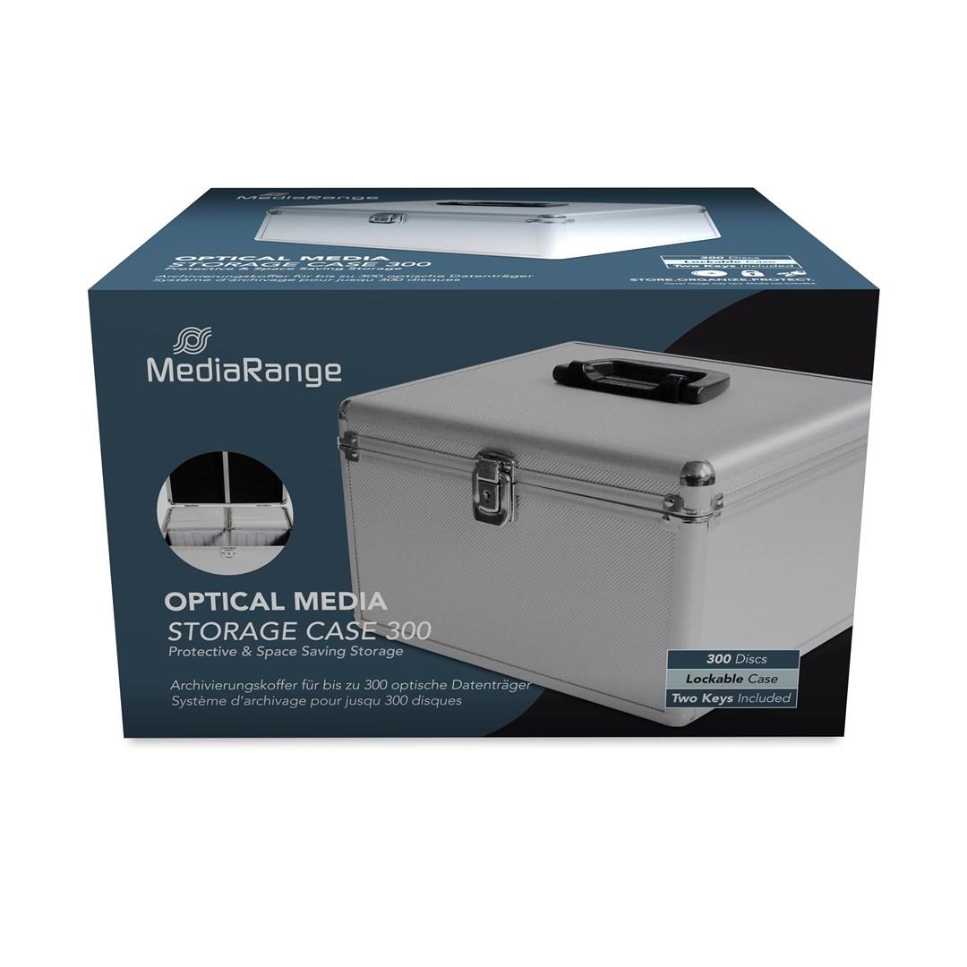 MediaRange optisk medie opbevaringskuffert - til 300 CD/DVD, sølv