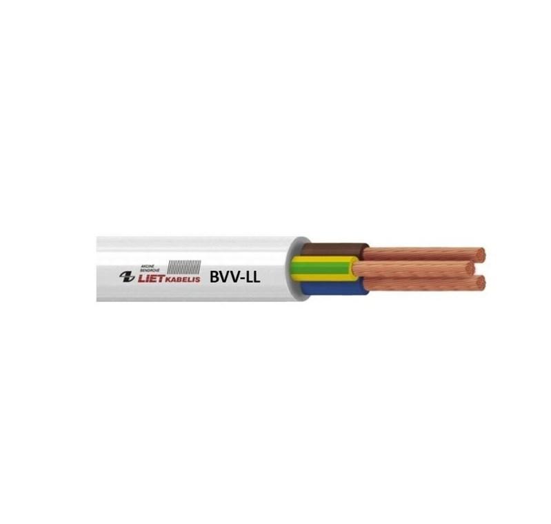 Installationskabel BVV-LL 3×1,5 mm² - hvid, 50 m