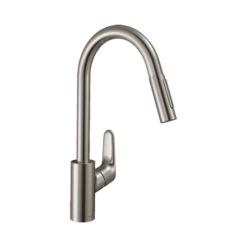 Hansgrohe Focus M41 kkkenarmatur, udtrk, C-tud, 1-grebs, rustfri stl