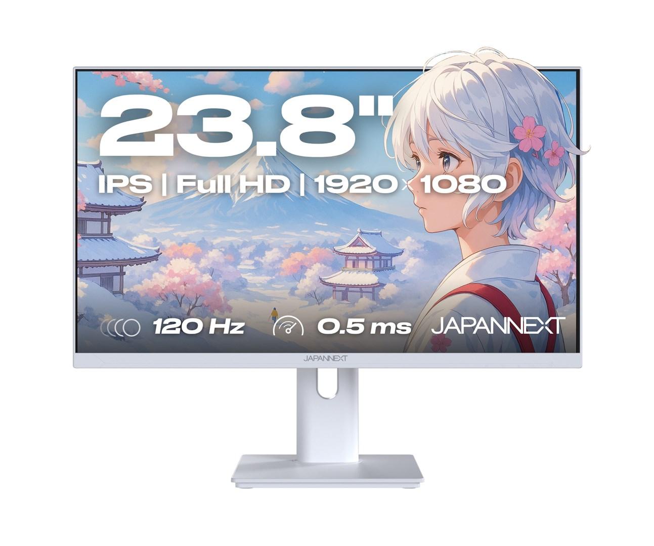 JAPANNEXT JN-I238FHD120F-HSP-W 23,8" Full HD IPS gaming-skærm - Hvid