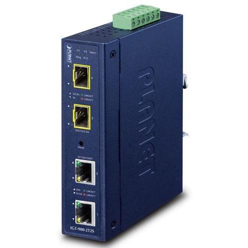 PLANET IGT-900-2T2S industriel mediekonverter - 2x RJ45 + 2x SFP