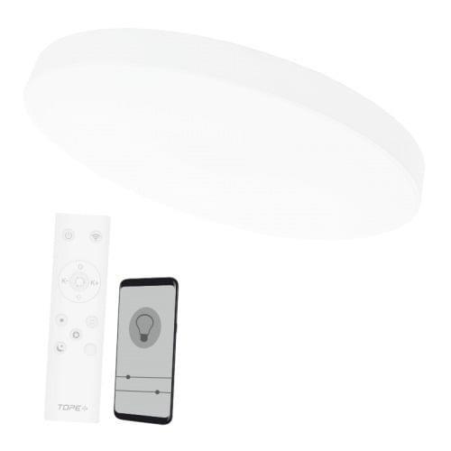 Loftlampe Boston 2×36 W LED - hvid rund med fjernbetjening