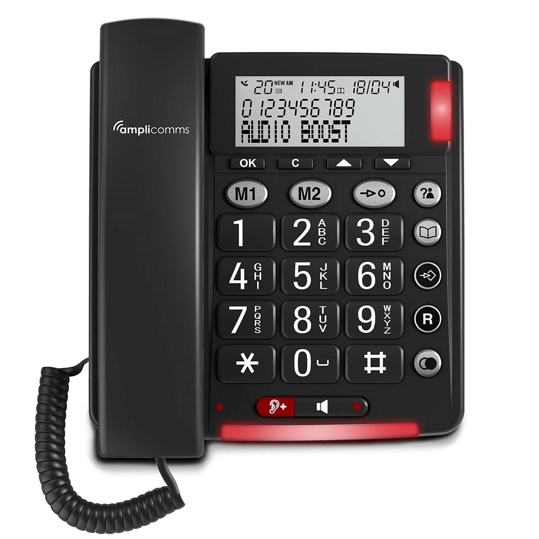 amplicomms BIGTel 48 Plus fastnettelefon med store taster - mørkegrå billede