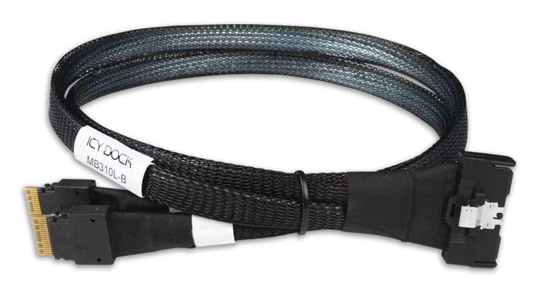ICY DOCK Kabel MCIO 8i SFF-TA-1016 zu 2xSlimSAS SFF-8654 4i Kabel,0,5m