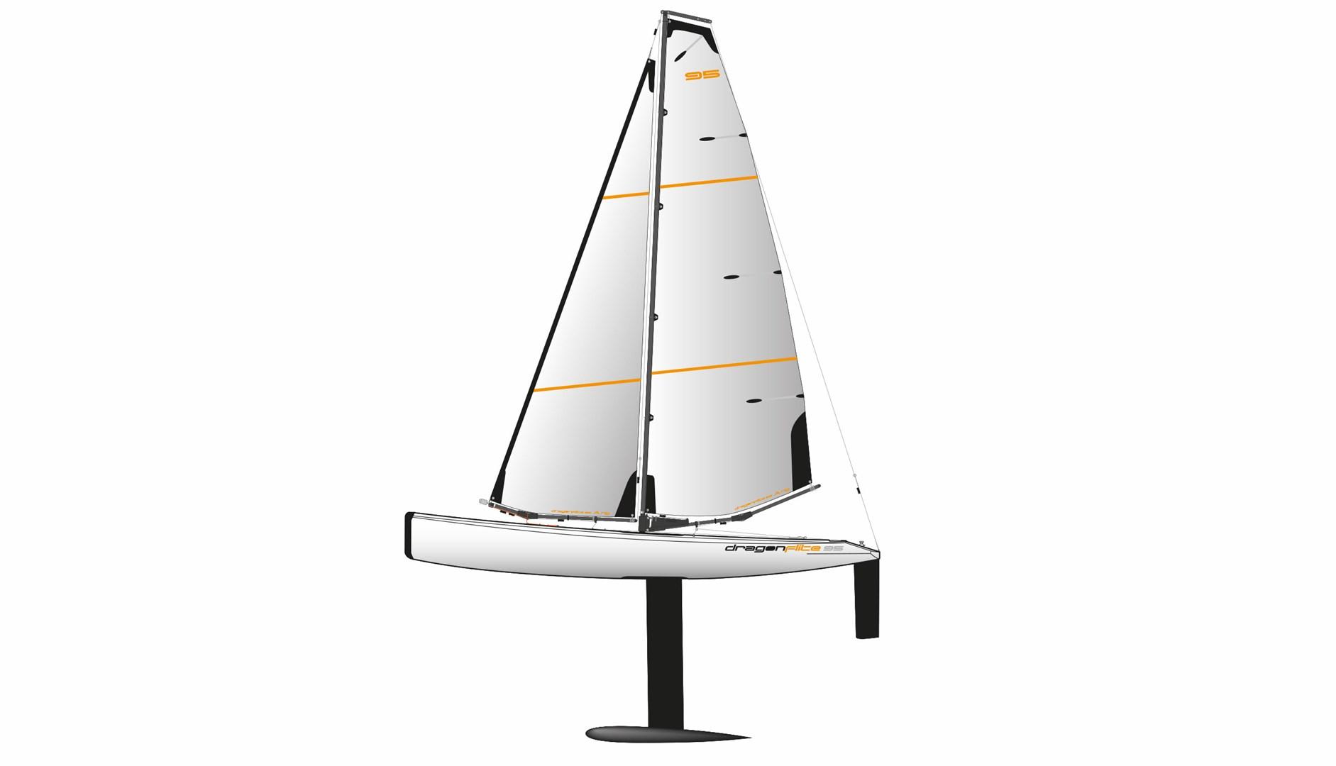 DragonFlite 95 fjernstyret sejlbåd - RTR, elektrisk motor, 95 cm billede
