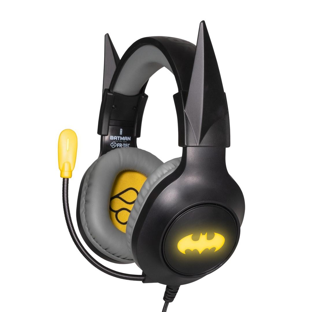 Gaming headset med aftagelige ører - Batman, kablet LED, sort/gul