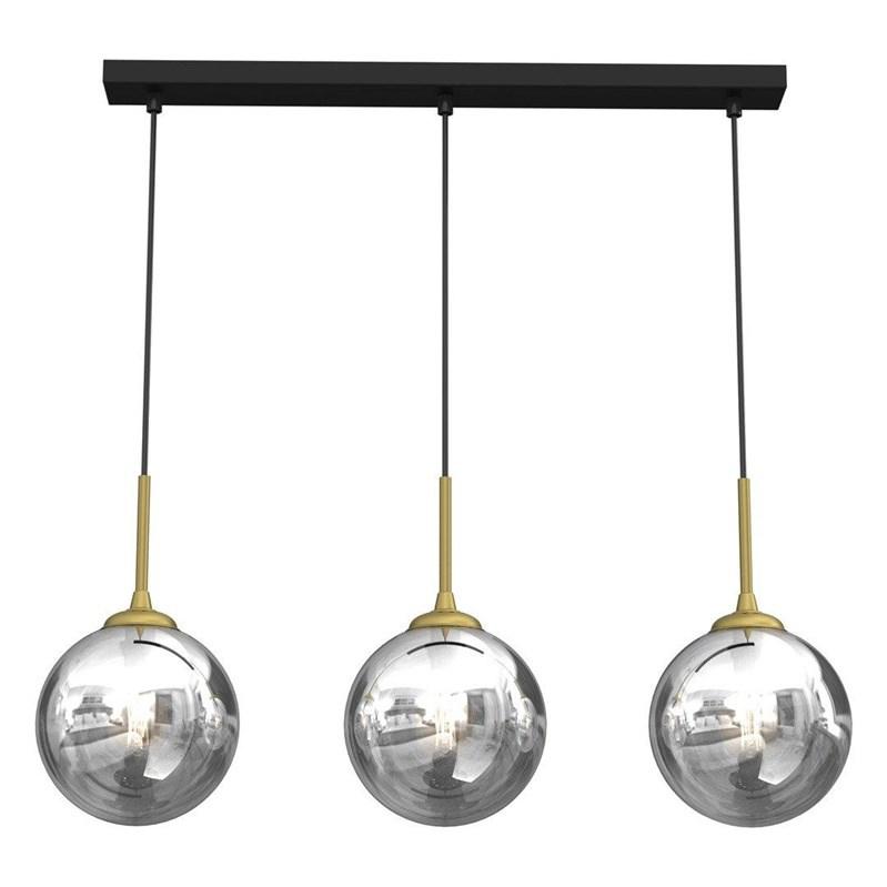 Loftpendel med 3 kugler - Bursa, sort/guld, 3×E14