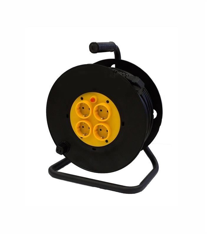 Kabeltromle 50 m - 3G1,5 mm² med 4 udtag