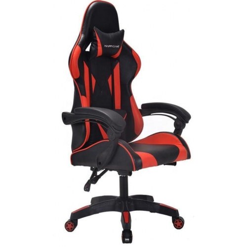 Gamerstol HappyGame 7911 - rød/sort ergonomisk stol til gaming