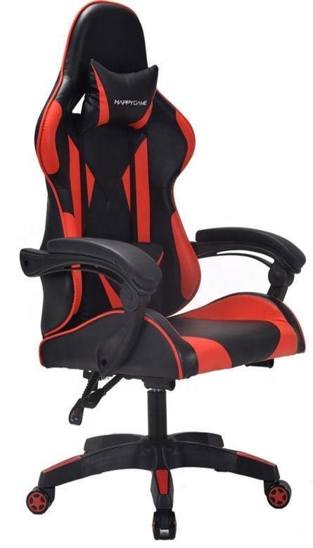 Gamerstol HappyGame 7911 - rød/sort ergonomisk stol til gaming