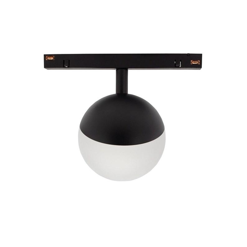 Skinnespots lampe - Shift Globe 10×13 cm, sort/hvid
