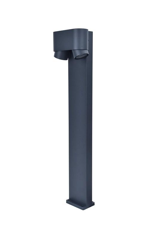 Cypres pullertlampe 2xGU10 - grå udendørs væg-/stibelysning