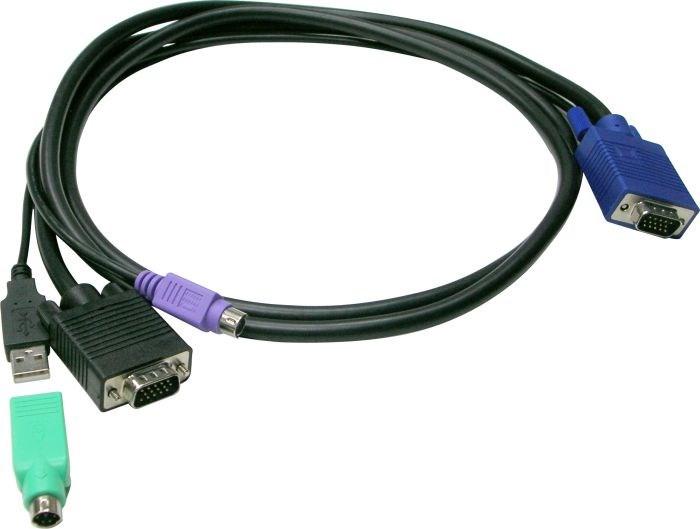 LevelOne KVM-kabel 5,0 m - til KVM-3208/KVM-3216 (VGA, USB/PS/2) billede