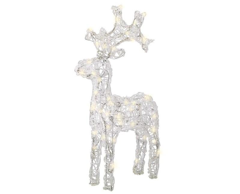 LED rensdyr dekoration - bordlampe, 61 cm - varm hvid