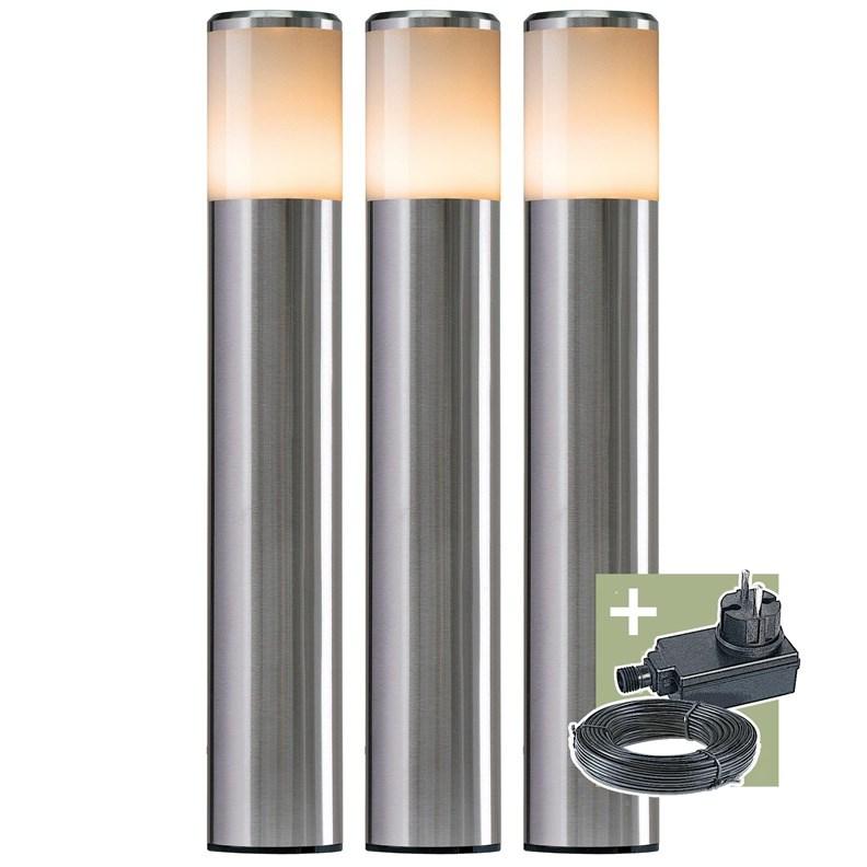 Udendørs lys system STEN 12 V PL1013 - sæt med 3 pullerter