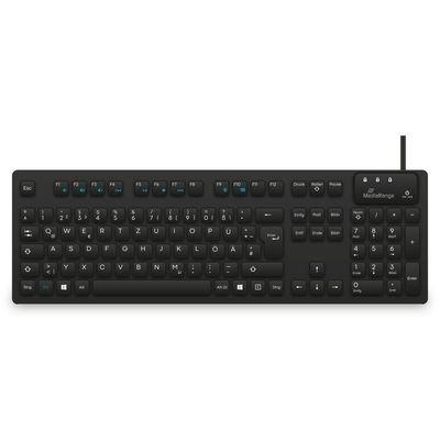 MediaRange MROS273 Hygiejnisk tastatur - fuld størrelse, USB, QWERTZ tysk, sort