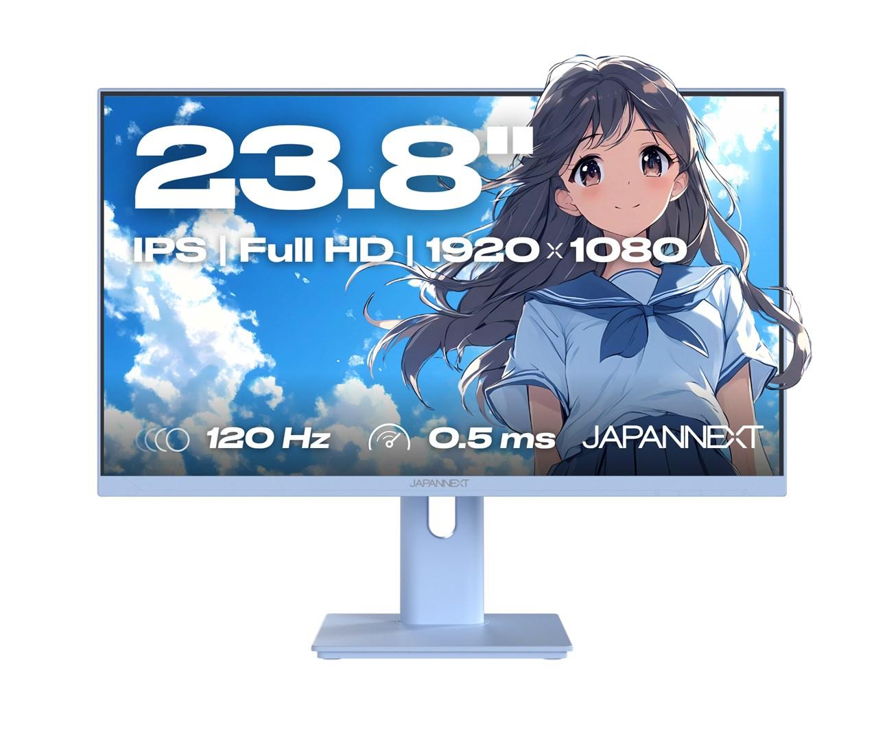 JAPANNEXT JN-I238FHD120F-HSP-BB 23,8" IPS skærm - Full HD, 120 Hz, blå