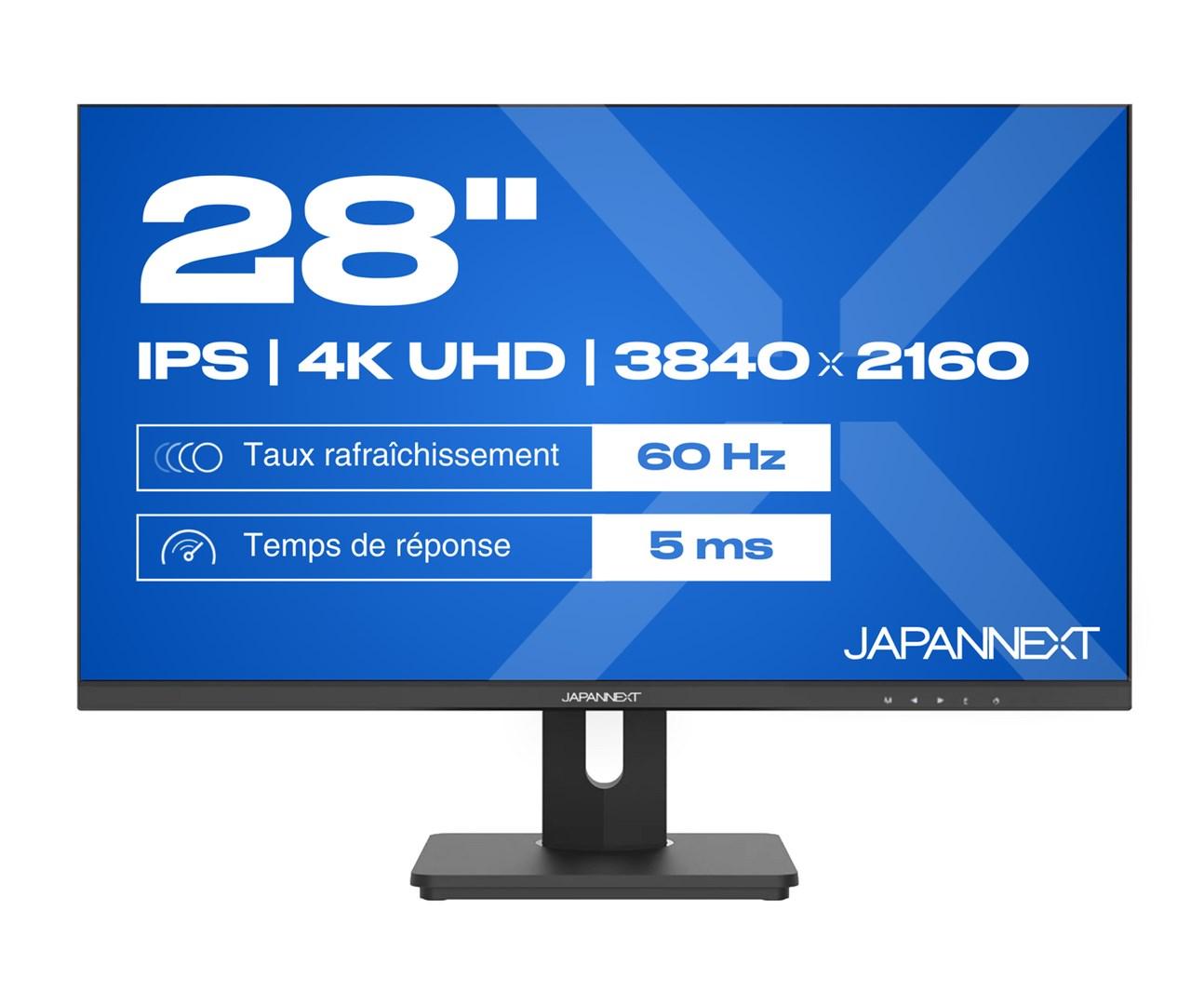 JAPANNEXT JN-IPS280UHD60F-C65W-HSP - 28" 4K UHD IPS skærm, 60 Hz, sort