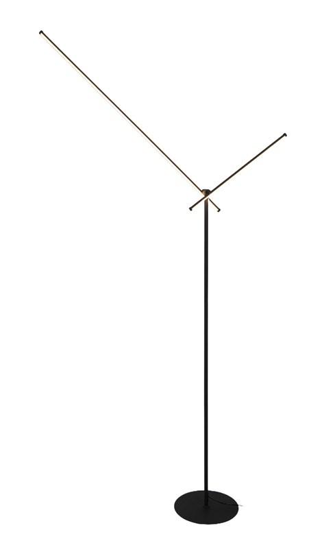 Gulvlampe med LED - Tanger, 170 cm, sort