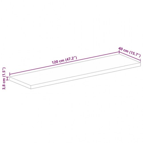 Bordplade 120x40x3,8 cm rektangulær massivt akacietræ