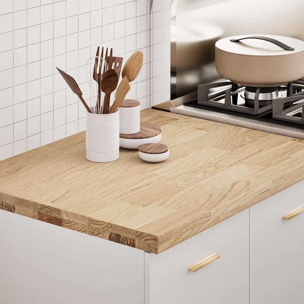 Køkkenbordplade 80x63,5x4 cm massivt egetræ rektangulær
