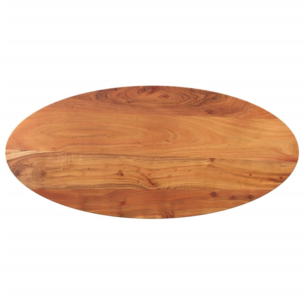 bordplade 80x40x2,5 cm oval massivt akacietræ
