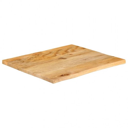 Bordplade i massivt mangotræ med naturlig kant - 60 x 60 x 3,8 cm