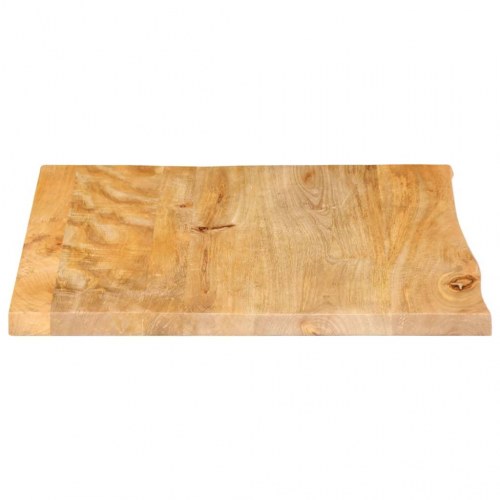 Bordplade i massivt mangotræ med naturlig kant - 60 x 60 x 3,8 cm