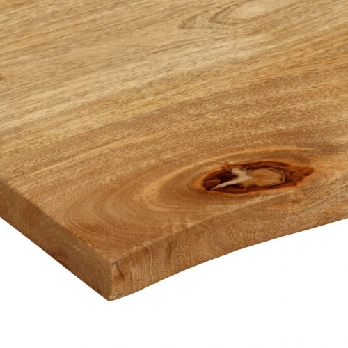 Bordplade i massivt mangotræ med naturlig kant - 60 x 60 x 3,8 cm