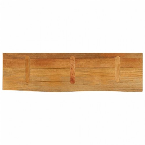 Bordplade i massivt mangotræ med naturlig kant - 110 x 30 x 2,5 cm