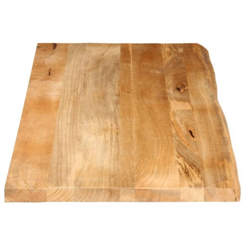 Bordplade i massivt mangotræ 140 × 60 × 3,8 cm - naturlig kant