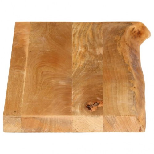 Bordplade i massivt mangotræ 80 x 20 x 2,5 cm med naturlig kant