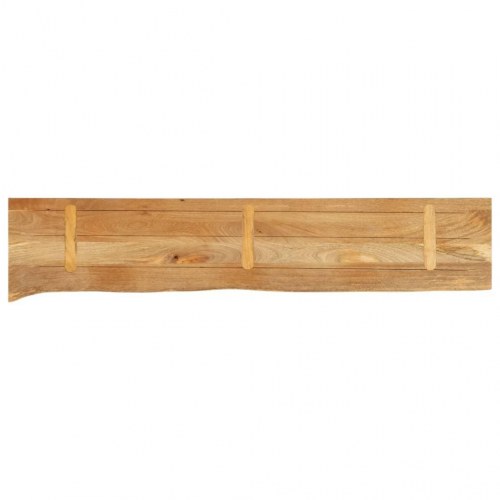 Bordplade i massivt mangotræ 140 x 20 x 3,8 cm - naturlig kant