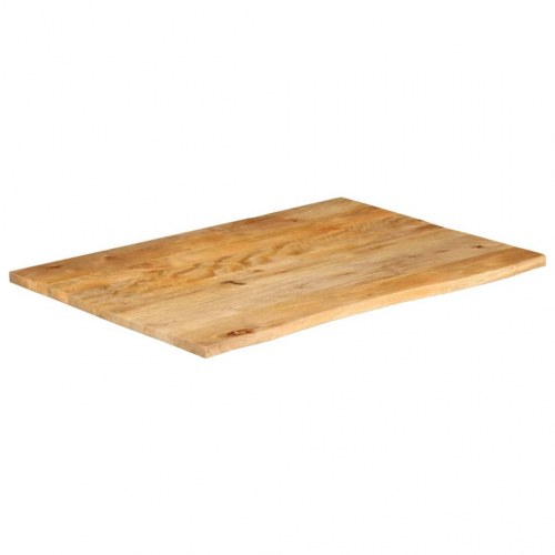 Bordplade i massivt mangotræ 110 x 80 x 2,5 cm med naturlig kant