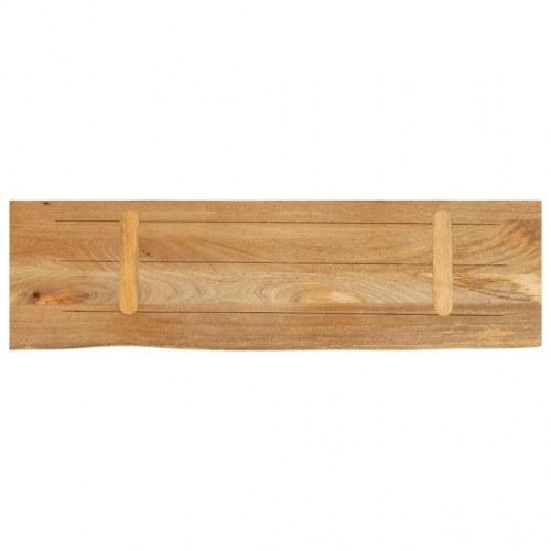 Bordplade i massivt mangotræ med naturlig kant - 120 x 30 x 2,5 cm