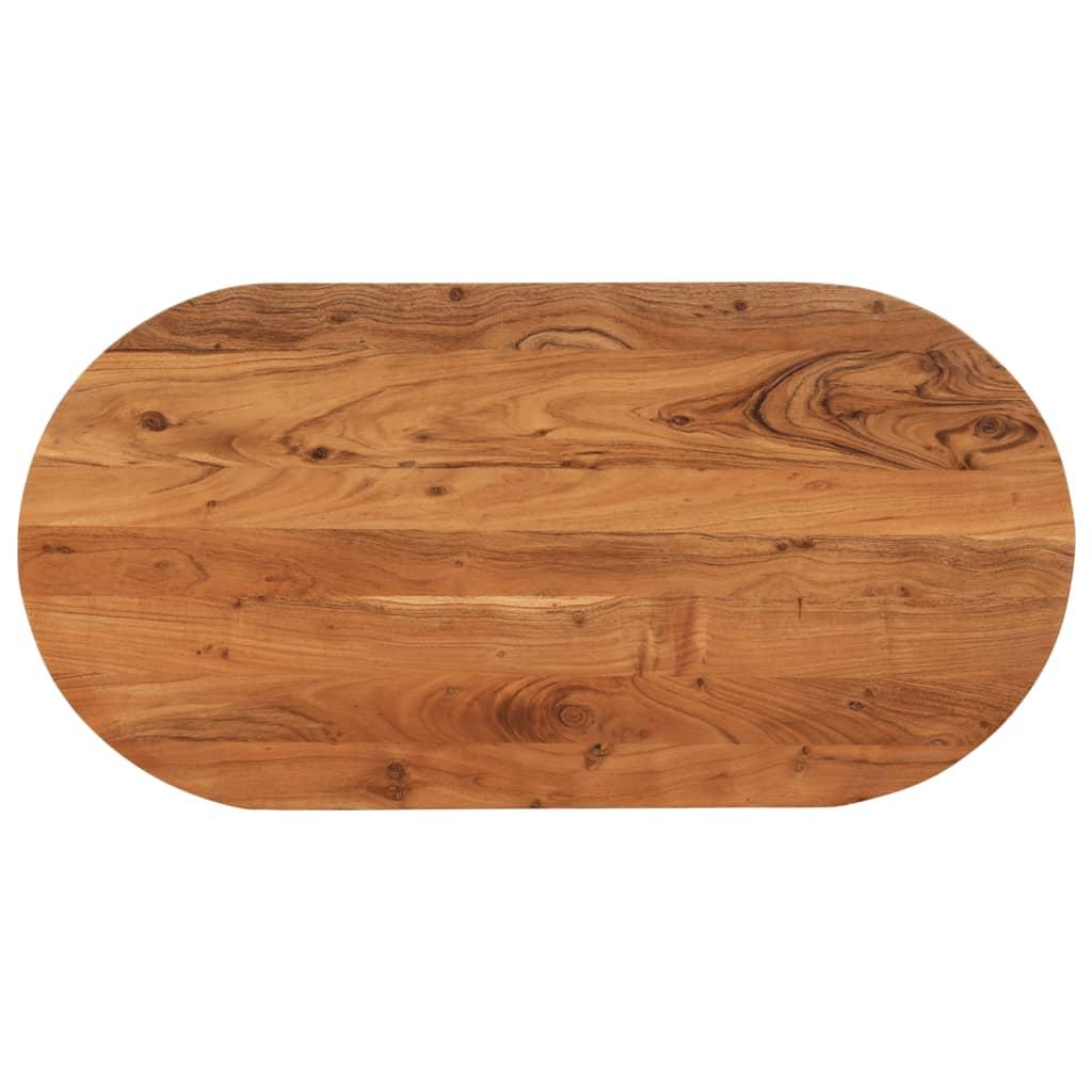 Bordplade 120x60x3,8 cm oval massivt akacietræ