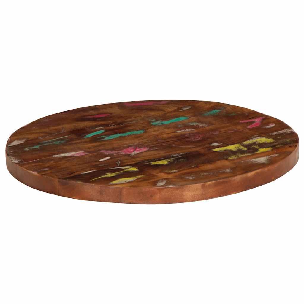 Bordplade Ø40x2,5 cm rund massivt genbrugstræ billede