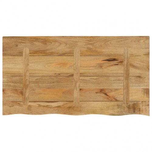 Bordplade i massivt mangotræ med naturlig kant - 100 x 60 x 2,5 cm