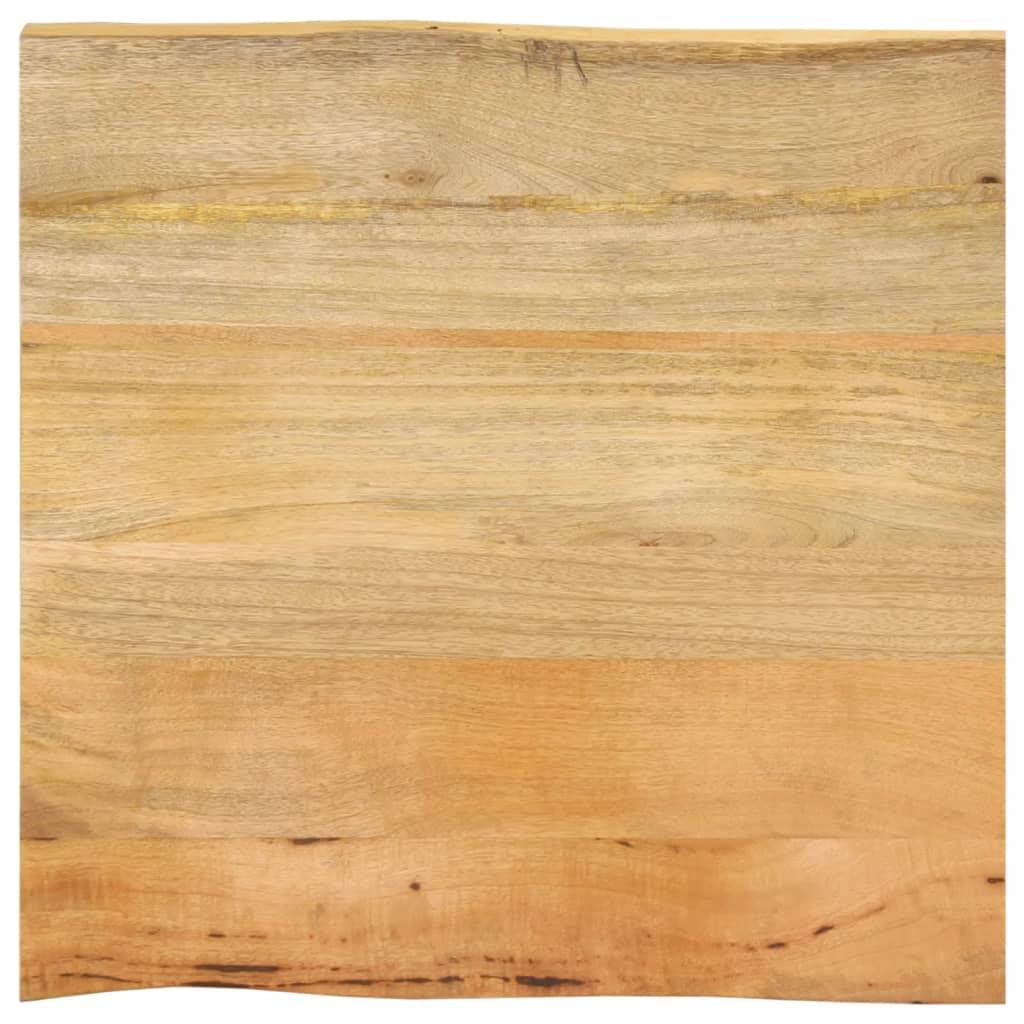 Bordplade 60x60x2,5 cm naturlig kant massivt mangotræ