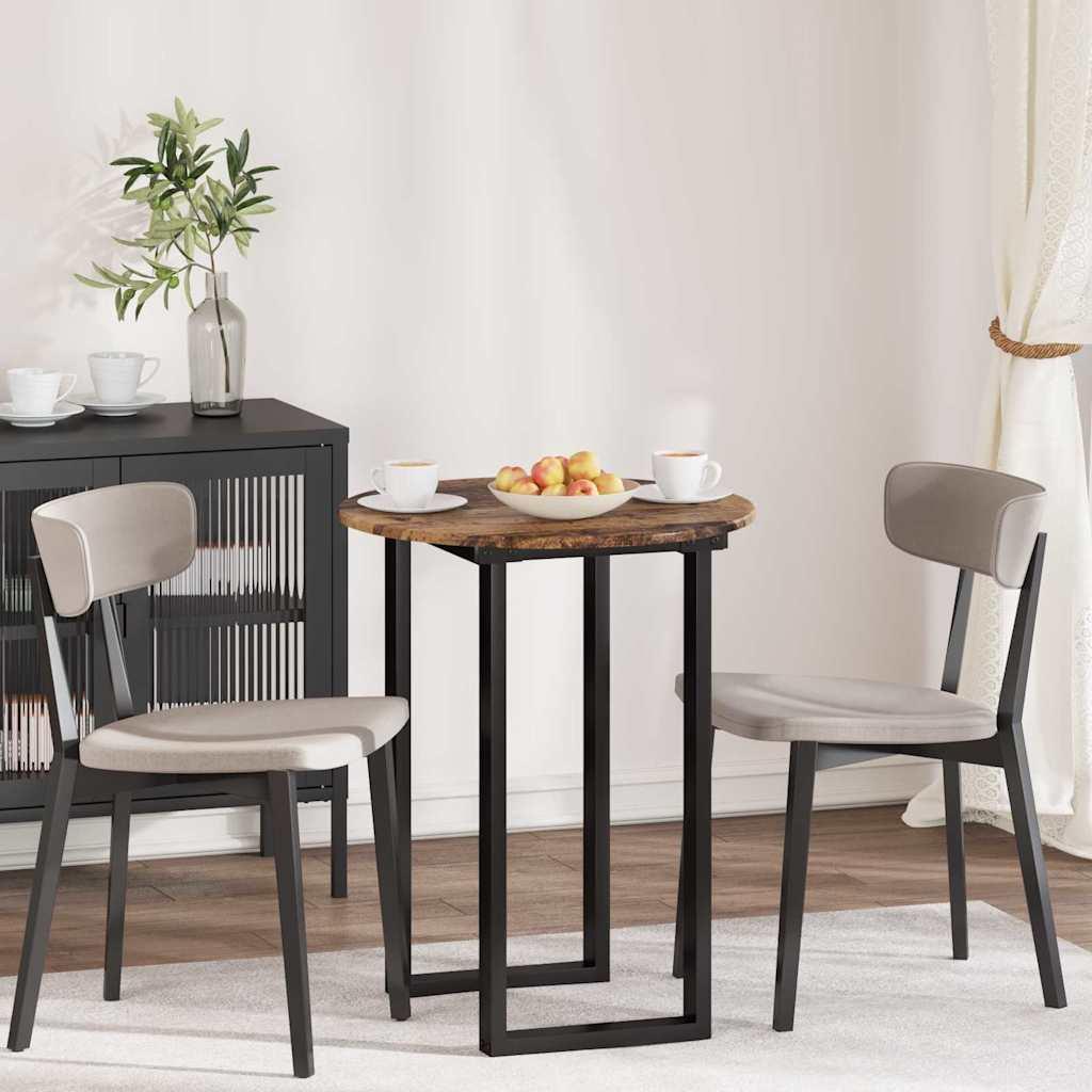 Rund bordplade Ø 60 x 1,5 cm - konstrueret træ, gammelt træ
