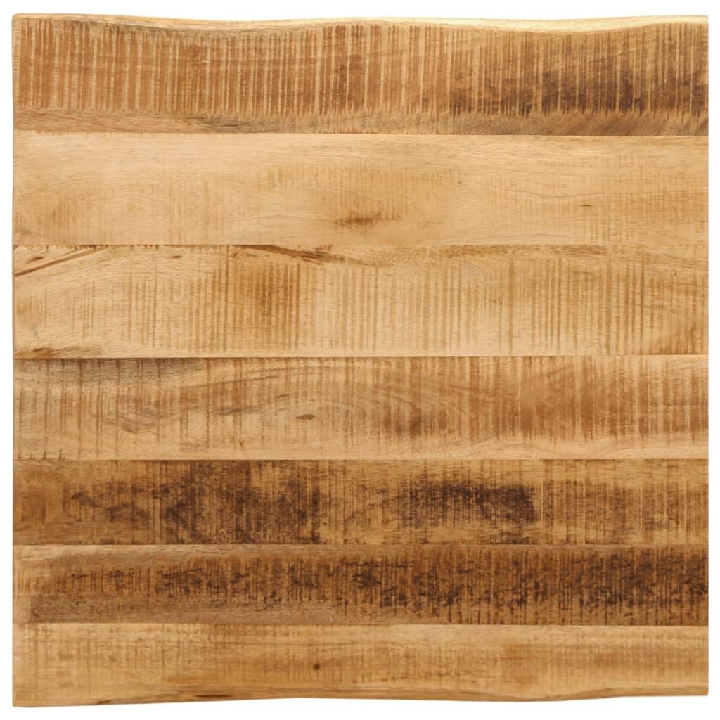 bordplade 80x80x3,8 cm naturlig kant massivt ru mangotræ