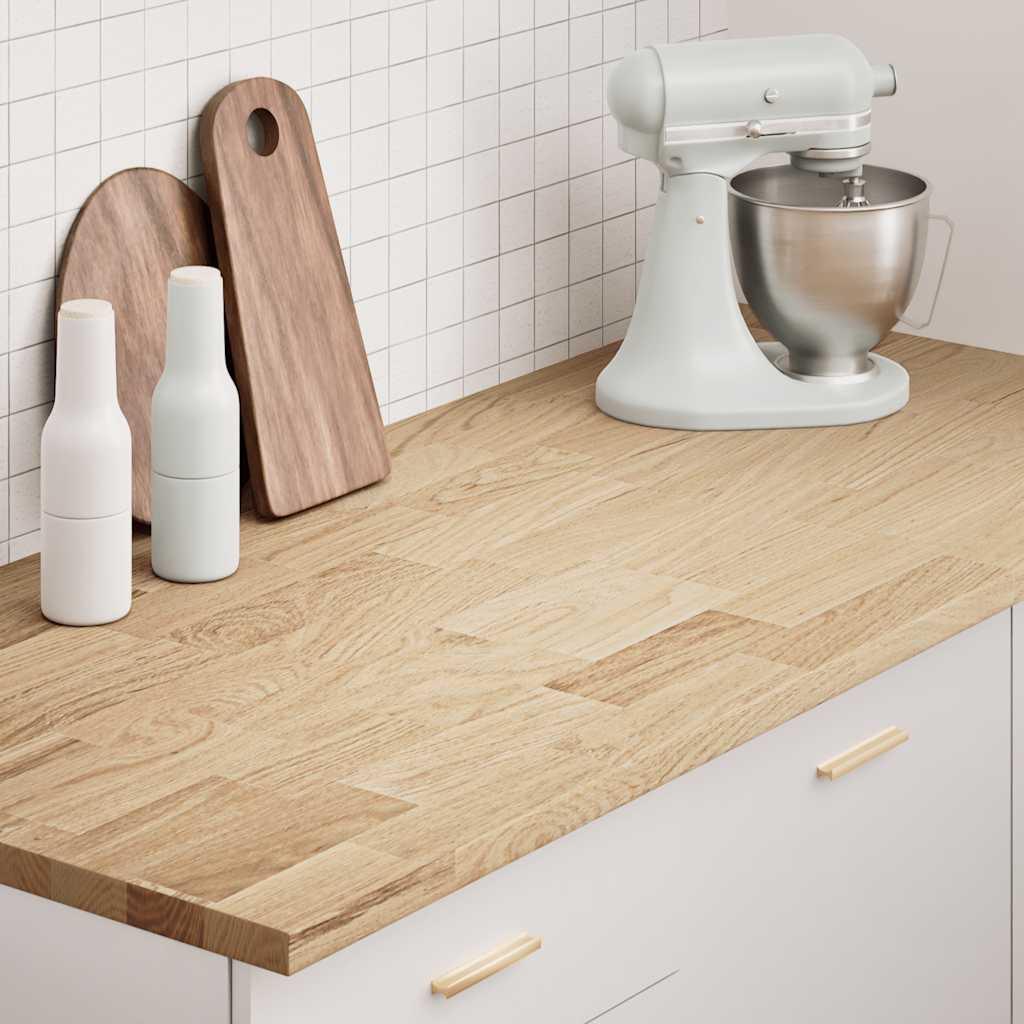 Køkkenbordplade 140x63,5x2,7 cm massivt egetræ rektangulær
