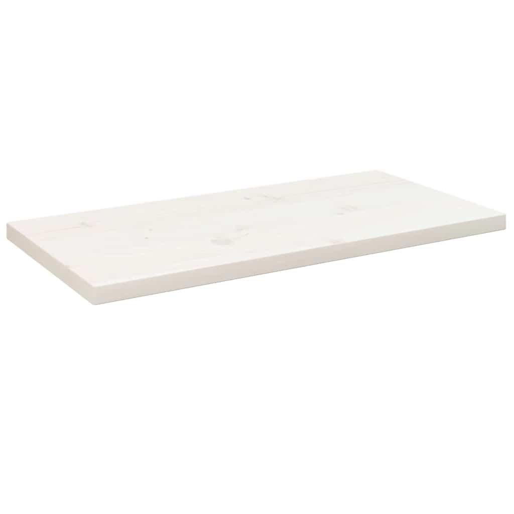 Bordplade 80x40x2,5 cm rektangulær massivt fyrretræ hvid