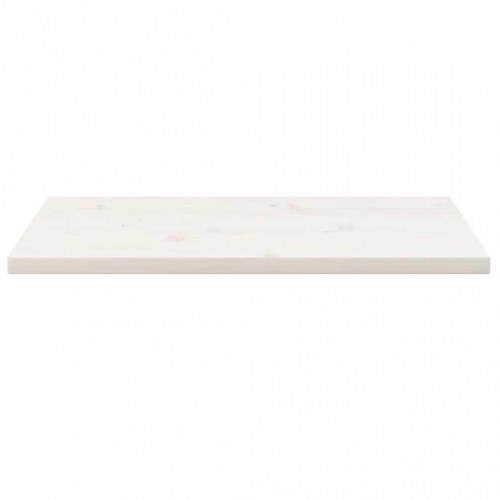 Bordplade 80x40x2,5 cm rektangulær massivt fyrretræ hvid